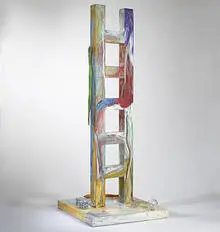 Therman Statom, Glass Ladder, 1988, glass, wood