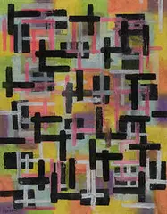 untitled (Abstraction) by Jean Xceron, gouache on paper, sold May 2004