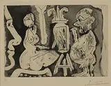 Pablo Picasso, Peintre et Son Modele, c. 1945, etching and aquatint