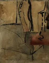 untitled by Claire Falkenstein, oil on linen over board, sold May 2004