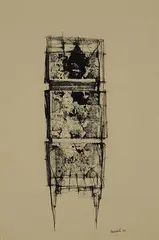 untitled (study for sculpture) by Lynn Chadwick, 1960, ink and wash on buff paper, sold May 2004