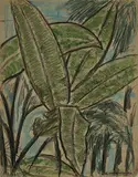 Abraham Walkowitz, untitled (Leaves), 1904, pastel and crayon on paper