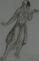 Abraham Walkowitz, Isadora Duncan, charcoal on paper