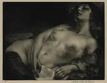 Alessandro Mastro Valerio, untitled (Reclining Nude), drypoint