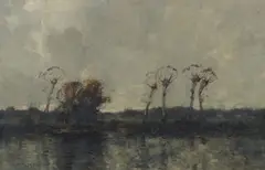 William Alfred Gibson, River scene, evening
