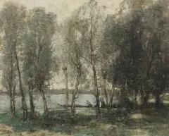 William Alfred Gibson, Two figures by a punt