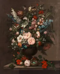 Jan Evert Morel I, Still life of flowers, oil on canvas