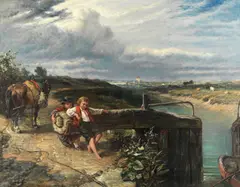 Frederick Charles Underhill, Opening the lock, oil on canvas