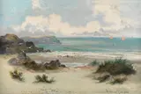 William Langley, Coastal scene in summer, oil on canvas