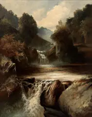 The falls by William Henry Mander, oil on canvas, sold Mar 2021