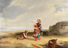 Robinson Elliott, Cutting the rainbow, oil on canvas