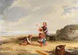 Robinson Elliott, Cutting the rainbow, oil on canvas