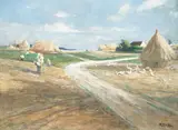 Raymond Wintz, Les Foins, oil on canvas