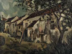 Pierre Dumont, Un hammeau de Normandie, oil on canvas