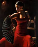 Fabian Perez, 'Celina con albanico', oil on canvas