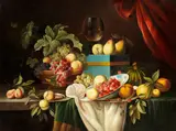 Italian School, 20th Century, Still life of fruit, oil on canvas