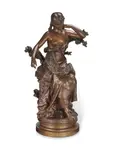 Hippolyte Moreau, patinated bronze figure entitled 'Captive'