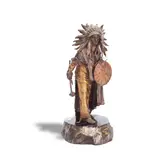 large cold painted and patinated bronze figure of 'Amerika' by Carl Kauba, patinated bronze, sold Mar 2021