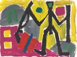 A. R. Penck, Ohne Titel, 1983, Öl auf Papier