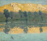Eugen Bracht, Letzte Sonne, 1917, Öl auf Leinwand