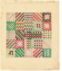 Gunta Stölzl, Smyrnateppich“ (Entwurf), 1923, Aquarell, Farbtusche und Deckweiß auf Millimeterpapier, auf Papier aufgezogen