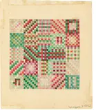 Gunta Stölzl, Smyrnateppich“ (Entwurf), 1923, Aquarell, Farbtusche und Deckweiß auf Millimeterpapier, auf Papier aufgezogen