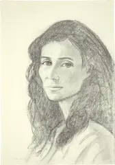 Brenda by Alex Katz, 2006, Kohle auf Velin, sold Dec 2023