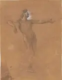 Anselm Feuerbach, Aktstudie zum Alkibiades („Das Gastmahl des Plato“). Wohl um 1866/67