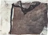 Emil Schumacher, G 1/1977, 1977, Collage, Gouache und Tuschpinsel auf Packpapier