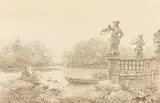 Ernst Ferdinand Oehme, Triumph der Natur, Pinsel und Feder in Braun über Bleistift auf Bütten