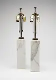 Florence Knoll, Table lamps (2), 1967, Italian Cremo marble base