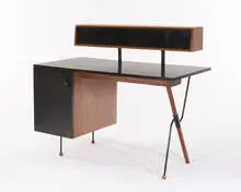 Desk with rare top storage unit by Greta Grossman, 1952, Glenn of California, sold Jun 2008