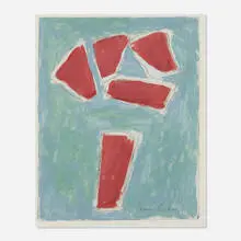 Bouquet by James Lechay, 1998, casein on paper, sold Mar 2020