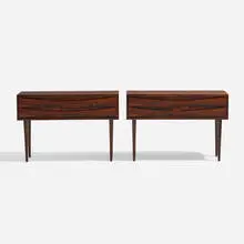 Arne Vodder, nightstands, pair, c. 2000, rosewood