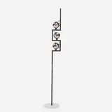 Angelo Lelii, floor lamp, model 14020, c. 1967, enameled and chrome-plated metal, marble, Bakelite