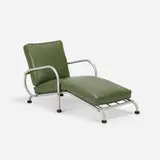 Warren McArthur, chaise longue, c. 1935, aluminum, original vinyl, rubber