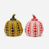 Pumpkins, set of two by Yayoi Kusama, 2015, lacquered resin, sold Mar 2020