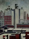 Mabel Scott, New York Rooftops, 1945, oil on canvas