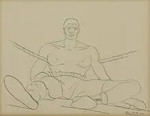 Anthony Sisti, Boxer, 1939, ink on paper
