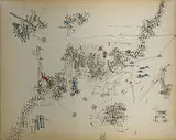 Gianfranco Baruchello, Mechanism for the Telecontrol of Heart Liquefication, 1964, oil paint on plexiglas