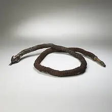 Felipe Archuleta, untitled (Snake), 1978, wood, bottlecaps