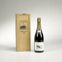 Barbara Bloom, Titanic (Posh: Port Out, Starboard Home), sealed wood box and champagne bottle