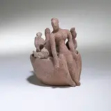 Margaret Ponce Israel, Figures in Showcase, #28 (Group of People in a Bowl), 1972, terracotta