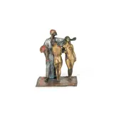 Franz Bergman, cold painted bronze figural group of an eastern slave trader, cold painted bronze