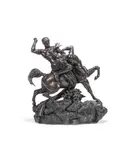 late 19th century patinated bronze figural group of 'Theseus Battling The Centaur (Thésée combattant le centaure BiénorK)' by Antoine-Louis Barye, patinated bronze, sold Feb 2021