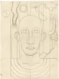 Heinrich Hoerle, Arbeiter (Selbstbildnis vor Bäumen und Schornsteinen)