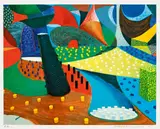 Second Detail, Snails Space, March 25th 1995 by David Hockney, 1995, Farbiger Inkjet-print auf Karton, sold Dec 2020