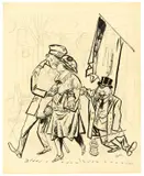 Contretemps by George Grosz, 1924, Tuschpinsel und Bleistift auf Papier, sold Dec 2020