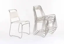 Jack Heaney, Group of aluminum chairs (6), c. 1950, Manufactured by Treitel-Gratz; distributed by Herman Miller