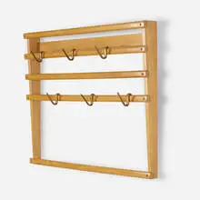 Carl Auböck, wall-mounted coat rack, model 4547, 1953, maple, brass